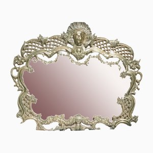 Miroir Art Nouveau avec Cadre en Bronze