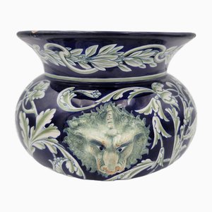 Bowl with Blue Baroque Decoration & Dragon Head Handles