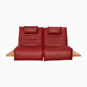 Sofá eléctrico de dos plazas Free Motion Edit 1 de cuero en rojo de Koinor