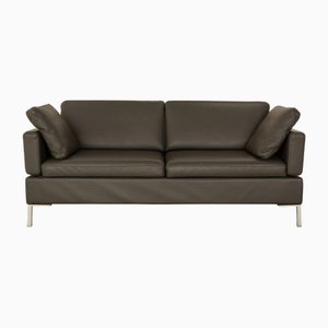 Leather Three Seater Grey Sofa from Brühl Alba