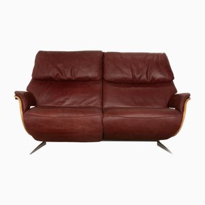 4818 Leather Two-Seater Red Wine Sofa from Himolla