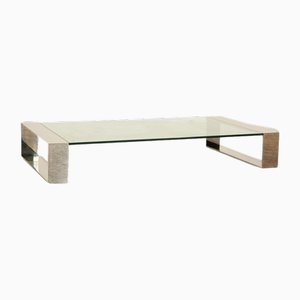 Whos Perfect Ring Glass Silver Coffee Table