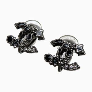 Coco Mark Rhinestone Earrings in Metal from Chanel, Set of 2