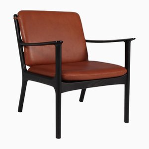 Lounge Chair Model PJ112 in Stained Ash attributed to Ole Wanscher, 1960s