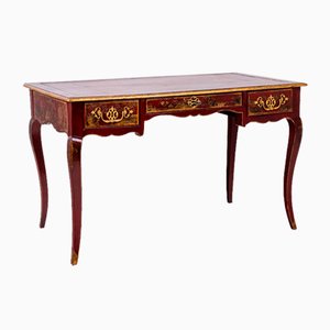 Louis XV Flat Desk Decorated with Lake Scenes, 1800s