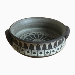 Miniature Enamelled Stoneware Dish by Ulla Winblad for Alingsås Keramik, 1960s