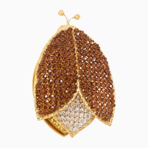 Aplique Ladybug de cristal facetado de Palwa, años 70