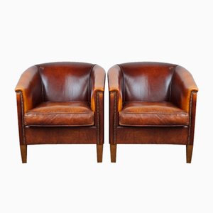 Leather Club Chairs with Great Colors, Set of 2