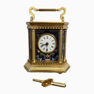 Horloge de Carrosse Vintage en Laiton, France, 1920
