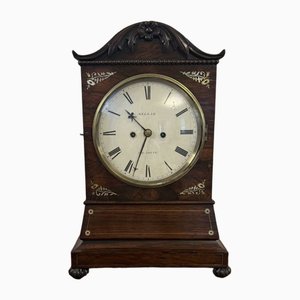 Reloj Regency antiguo de palisandro con incrustaciones, 1830