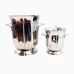 Stainless Steel Champagne Bucket and Ice Bucket by Guy Degrenne, 1980s, Set of 3