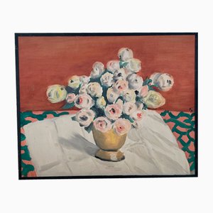 After Evan Walters, Flowers, 1960s, Peinture à l'Huile, Encadré