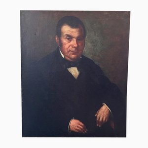 Retrato de un hombre, década de 1890, óleo sobre lienzo, enmarcado