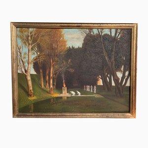 E.Hansulmann, The Sacred Grove, años 20, óleo sobre lienzo