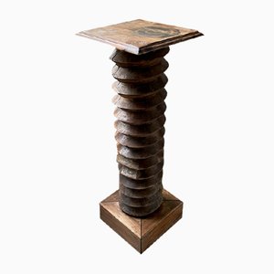 Walnut Press Screw Pedestal Column, 1890s