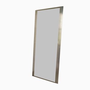 Brushed Stainless Steel Mirror by François Monnet and Joelle Ferlande, 1970s
