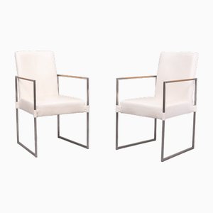 White Leather Reclining Armchairs by Bert Plantegie, 1999, Set of 2