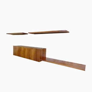 Mid-Century Floating Rosewood Wall System from Banz Bord, 1960s, Set of 4