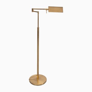 Brass Adjustable Swing Arm Floor Lamp, 1975