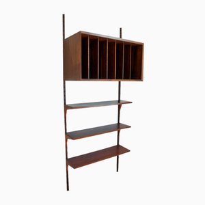 Vintage Record Cabinet and Shelves by Poul Cadovius, 1960s, Set of 13