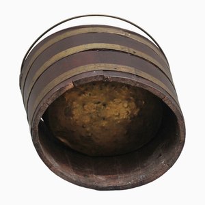 Antique Oval Brass Bound Bucket, 1820