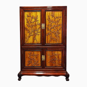 Chinese Bridal Cupboard with Wood Carving Details