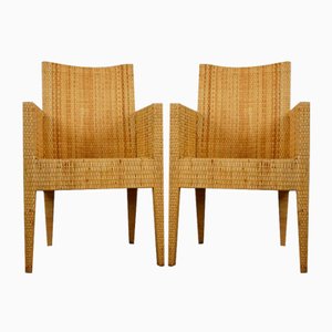 Vintage Wooden and Rattan Armchair