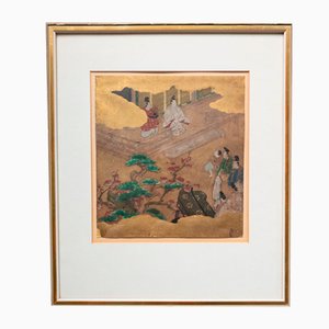 Japanischer Künstler, Späte Edo Periode Kano Schule Szene, 19. Jh., Aquarell, Gerahmt