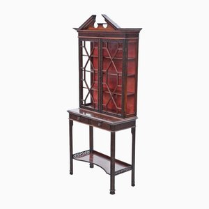 19th Century Antique Chinoiserie Pier Display Cabinet in Mahogany from Edwards & Roberts, 1890s