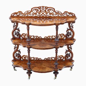 19th Century Burr Walnut Demi-Lune Console Table