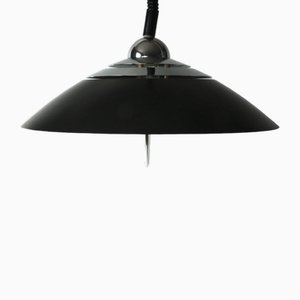 Lámpara de techo posmoderna en plata y negro de Massive Belgium, años 80