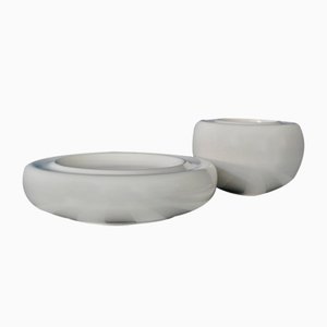 White Ceramic Cups, Italy, 1980s, Set of 2