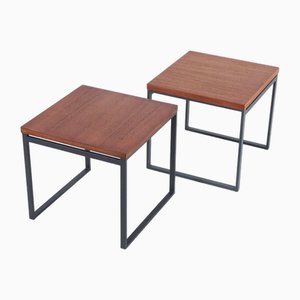 Twen Side Tables inn Teak and Steel by Günter Renkel for Rego, 1960s, Set of 2