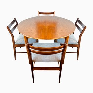 Danish Teak Extendable Dining Table and Chairs from Jentique, 1960, Set of 5