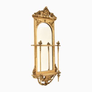 Espejo victoriano de madera dorada, década de 1840