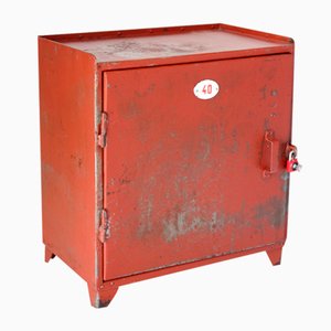 Small Industrial Red Cabinet, Former Czechoslovakia, 1970s