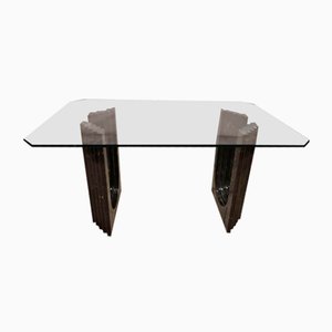 Dining Table in Glass and Green Tinos Marble by Carlo Scarpa for Cattelan, 1970s