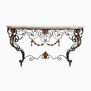 19th Century French Wrought Iron Console Table
