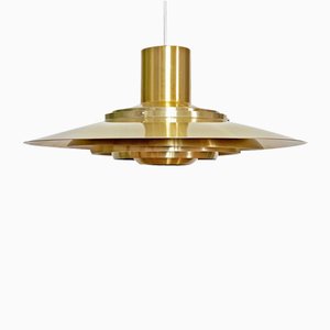 Golden Pendant Light P376 by Fabricius and Kastholm for Nordisk Solar Compagni, Denmark, 1960s