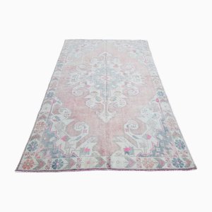 Rustic Turkish Neutral Pink Oushak Rug, 1960s