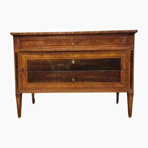 18th Century Louis XVI Bolognese Chest of Drawers in Walnut, Maple, Olive Tree and Ebony, 1760s