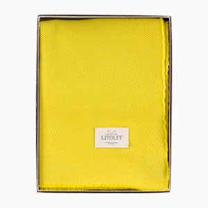 Handwoven Blanket in Yellow by Litolff, Germany
