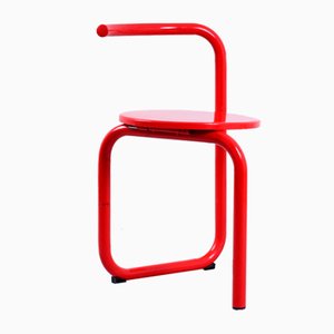 Postmodern Red Metal Folding Chair attributed to Meblo, 1980s