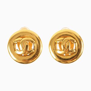Round Cutout CC Mark Earrings from Chanel, Set of 2