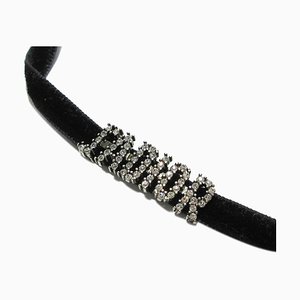 Diorcrystal and Velvet Ja Choker Necklace Costume Necklace by Christian Dior