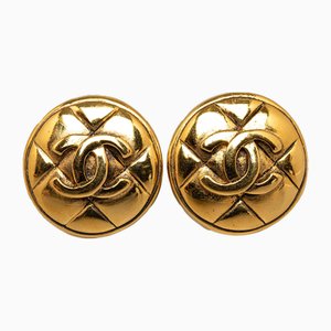 CC Quilted Clip on Earrings from Chanel, Set of 2