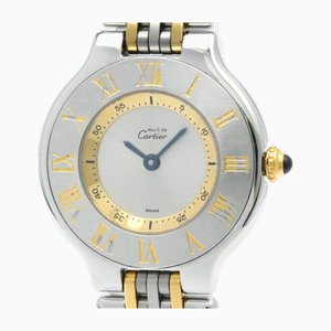 Reloj para mujer Must 21 de acero bañado en oro de Cartier