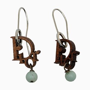 Wood Earrings from Christian Dior, Set of 2