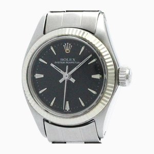 Oyster Perpetual 6619 reloj automático para dama de acero en oro blanco de Rolex