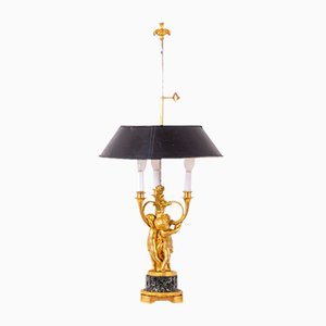 Bouillotte Lamp in Gilded Bronze and Marble. 1900s